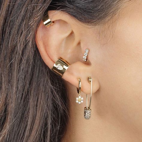 The Last Line on Instagram: “You ask, we listen! 🗣🙋‍♀️Many of you want to see both ears styled together—asymmetrically with earrings that go together perfectly but are…” Ear Style, Ear Cuff, Piercings, Diamond Earrings, Cuff, On Instagram, Instagram