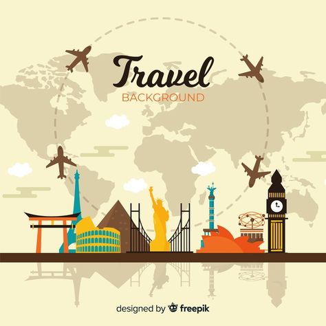 Discover thousands of copyright-free vectors. Graphic resources for personal and commercial use. Thousands of new files uploaded daily. Travel And Tours Logo, Design Quotes Art, World Tourism Day, Travel Background, Design City, Tourism Day, Travel Office, Travel Logo, Vector Free Download