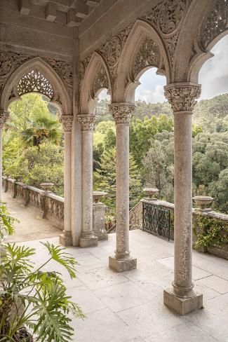 size: 12x8in Photographic Print: Sintra Arches by Henrike Schenk : Old Greek House Interior, Ancient Greek Style Home, Castle Aesthetic Exterior, Gothic Mansion Exterior, Fantastical Architecture, Small Space Interior, Fairytale Houses, Space Interior Design, Old Architecture