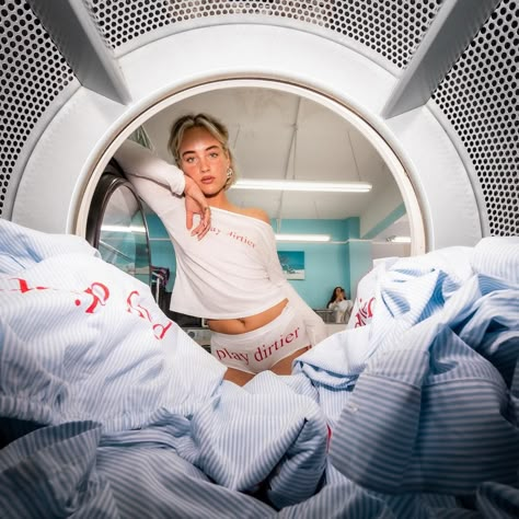 laundrette • Instagram Laundry Mat Aesthetic, Email Photography, Laundromat Photoshoot, Laundry Shoot, Collection Photography, Laundry Mat, Beautiful Photoshoot Ideas, Fashion Shooting, B Roll