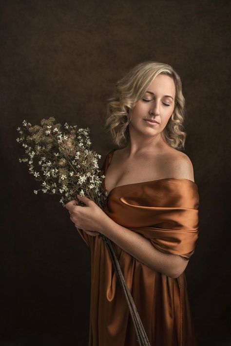 Painterly Portrait Photography. FOCUS Portrait Awards May 2022 Gold Award Chanel Portrait, Painterly Portraits, Photography Focus, Gold Award, Fine Art Portraits, Female Portraits, Art Portrait, Orange Dress, Photography Session