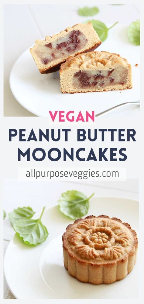 Vegan Peanut Butter Mooncakes with Chocolate Chip Cookie Dough Filling - All Purpose Veggies Mooncake Filling Recipe, Vegan Moon Cake, Vegan Asian Desserts, Vegan Mooncakes, Vegan Mooncake Recipe, Easy Cheesecake Filling, Mooncakes Recipe, Traditional Mooncakes, Mooncake Filling