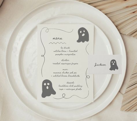 Create a hauntingly beautiful menu with the Editable Swirly Ghosts Menu Bundle. Ideal for spooky Halloween events. 👻🎃#scaryfonts #spookytype #creepytext #horrortypography #frighteningfonts Spooky Halloween Dinner, Costume Party Invite, Menu Halloween, Halloween Dinner Party, Scary Font, Halloween Menu, Creepy Costumes, Ghosts Halloween, Halloween Party Dinner