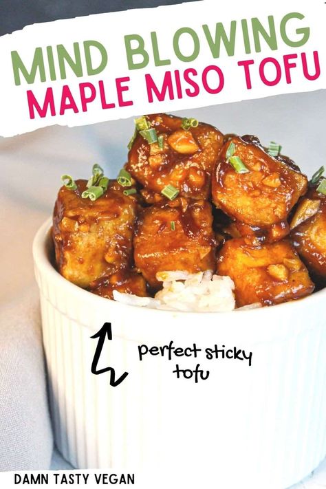 Miso Tofu Recipe, Miso Tofu, Glazed Tofu, Sticky Tofu, Cook Tofu, Tofu Marinade, Cooking Tofu, Tofu Vegan, Tofu Recipes Vegan