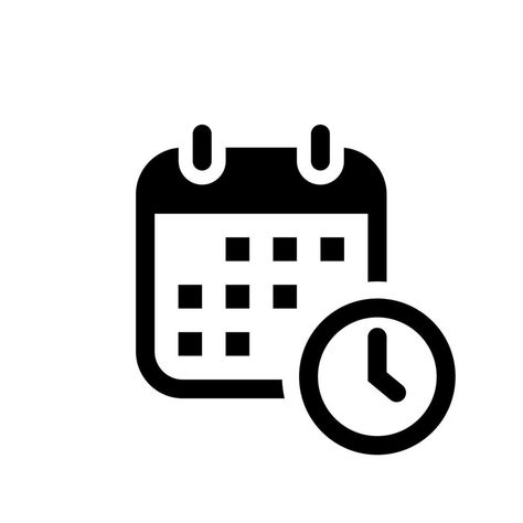 Date time icon vector in trendy style. Calendar and clock concept Date Calendar, Date Icon, Time And Date Icon, Icon Calendar, Calender Png Icons, Black Clock Icon, Dark Calendar Icon, Clock Vector, Dad Son Photography