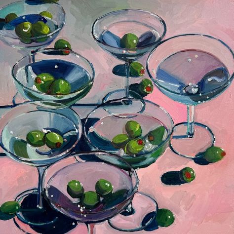 Martinis! Did someone say martinis? Oh it was me. . Oil Painting on Cradled Birch Wood Panel . . #oilpainting #art #fineart #martinis… | Instagram Flash Sheets, Everyday Art, Life Paintings, Virtual Art, Art Curator, Visual Inspiration, A Level Art, Cover Pics, Paint Ideas