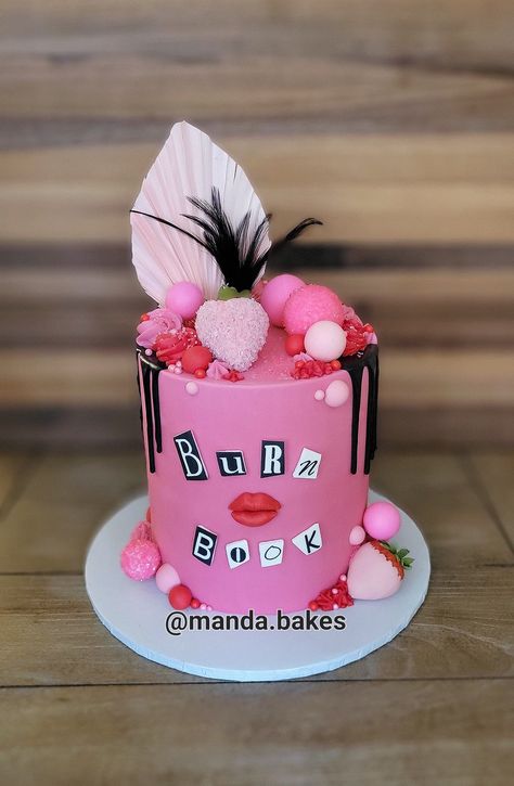 Burn Book Birthday Party Ideas, Burn Book Cake Ideas, Mean Girls Cupcakes, Burn Book Birthday Party, Mean Girls Cake Ideas, Burn Book Party Ideas, Mean Girls Bday Party, Mean Girls Birthday Cake, Burn Book Cake