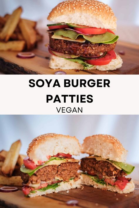 Soya Recipe, Burger Patty Recipe, Vegan Books, Plant Based Burgers, Burger Patties, Soy Recipes, Mince Recipes, Patties Recipe, Vegan Burger