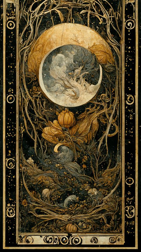 Tarot Card Phone Wallpaper, Tarot Wallpapers, Tarot Card Wallpaper, Sun And Moon Aesthetic, Tarot Cards Aesthetic, Tarot Card Artwork, Tarot Moon, Full Moon Art, Johnny Winter