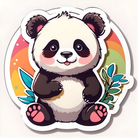 Sticker White Background, Sticker Design Ideas, Cute Tattoo Ideas, Panda Cute, Cute Tattoo, Sticker Design Inspiration, Bunny Painting, Cute Blue Wallpaper, Lion Painting