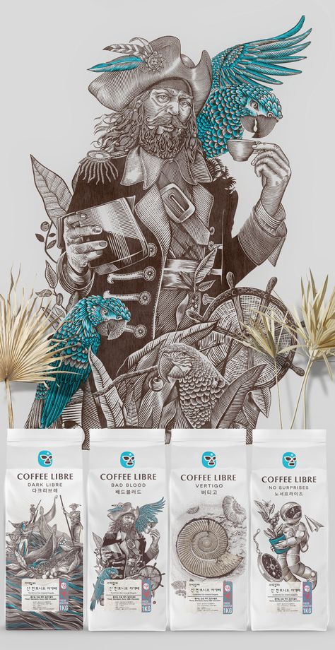 Coffee Libre on Behance Coffee Illustration Graphics, Newspaper Design Layout, Coffee Brands, Coffee Vintage, Packaging Ideas Business, Coffee Illustration, Newspaper Design, Creative Coffee, Coffee Logo