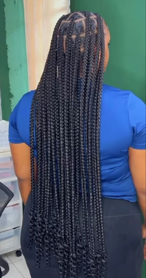 Giant Box Braids, Jumbo Braids With Beads, Curly Crochet Hair Styles, Vacation Hairstyles, Beautiful Black Hair, Hair Business, Curls Hairstyles, Braid Hairstyle, Box Braids Hairstyles For Black Women