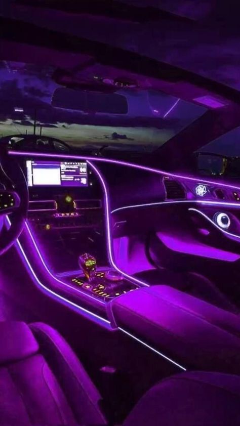 Car Led Lights Interiors, Wallpaper Hippie, Wallpaper Luxury, Inside Car, Purple Car, Interior Led Lights, Pimped Out Cars, Luxury Car Interior, Car Led Lights