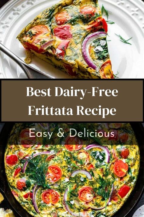 Dairy Free Frittata Dairy Free Breakfast Casserole Recipes, Breakfast Frittata Recipes Healthy, Gluten Free Frittata Recipes, Easy Frittata Recipes Baked, Dairy Free Frittata Recipes, Gluten Free Dairy Free Quiche, Quiche Recipes Dairy Free, Dairy Free Brunch Ideas, Quick Vegetarian Breakfast