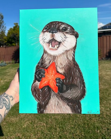 This adorable otter painting by @made.by.kay7 is sure to brighten your day! 🦦🎨 Just look at that cheeky smile! Thanks for sharing Kay, we’re big fans ❤  Whether you’re a beginner or a pro, we love seeing your creative projects so keep tagging us in your photos 🙌  #otter #otterlyadorable #painting #artist #cuteart #acrylicpainting #acrylicart #funart #artideas #artwork Otter Acrylic Painting, Otter Painting Easy, Sea Otter Painting, Sea Otter Art, Otter Painting, Otter Drawing, Cheeky Smile, Otter Art, Painted Ideas