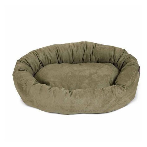 Majestic Pet Suede Bagel Pet Bed Bed Sage Green, Bagel Dog, Donut Dog Bed, Green Cat, Bolster Dog Bed, Dog Cushions, Dog Sofa, Dog Pet Beds, Plush Dog