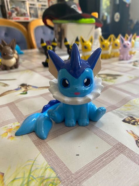 DemonicPandaPrints - Etsy UK Pokemon Mini Figures, Pokemon Clay Figures, Pokemon Ceramics, Pokemon Clay Art, Anime Clay Art, Pokemon Clay, Pokemon Ornaments, Clay Pokemon, Ceramics Bowl