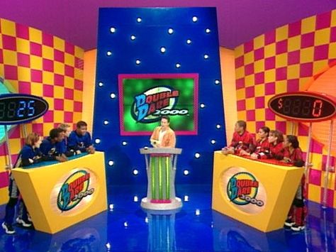 Please repin if you watched this as a kid Gameshow Set Design, Game Show Set Design, Game Show Aesthetic, 90s Nostalgia Early 2000s, Double Dare Games, 90s Commercials, Game Night Decorations, Kids Market, Book Launch Party