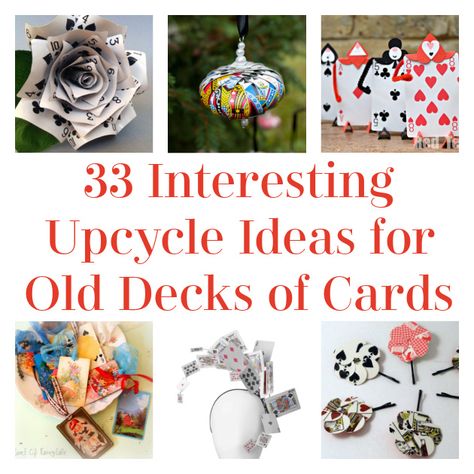 Hello, DIYers!  Do you have an extra set of playing cards lying around? Maybe an incomplete deck? Don’t throw it in the trash! You can try one or more of these awesome ideas for upcycling playing cards. Will you make a small collection of art and put it in a book? Make a gift box […] The post 33 Interesting Upcycle Ideas for Old Decks of Cards appeared first on DIY Projects by Big DIY Ideas. Art Made From Playing Cards, Art Using Playing Cards, Crafts Using Old Playing Cards, Repurpose Playing Cards, Playing Card Crafts Recycled, Old Playing Cards Crafts, Playing Card Upcycle, Craft With Playing Cards, Deck Of Card Crafts