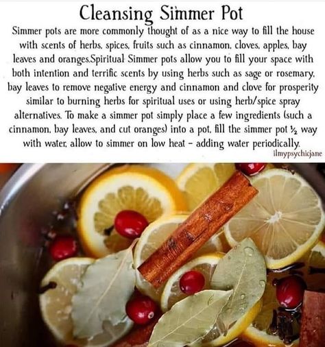 Cleansing Simmer Pot, Homemade Potpourri, Simmer Pot Recipes, Kitchen Witch Recipes, Stove Top Potpourri, Potions Recipes, Potpourri Recipes, Smelling Good, Simmer Pot