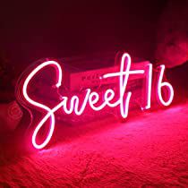 Check this out on Amazon Neon Sweet 16, Sweet 16 Sign, Party Wall Decor, Pink Sweet 16, Happy Balloons, Birthday Lights, Pink Neon Sign, Sweet 16 Decorations, Girl Bedroom Walls