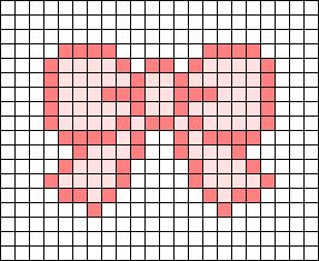 Bead Art Template, Pixel Bead Art Pattern, Twice Alpha Pattern, Cute Simple Cross Stitch, Square Pixel Pattern, Easy Grid Patterns, Crochet Grid Patterns Easy, Crochet Pattern Template, Bow Grid Pattern