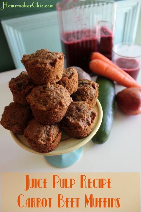 Juice Pulp Muffins, Pulp Muffins, Juicer Pulp Recipes, Beet Muffins, Juice Pulp Recipes, Pulp Recipes, Beet Juice Recipe, Pulp Recipe, Vegetable Stand