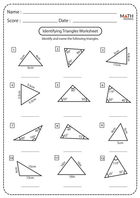 Classify Triangles, Kinds Of Triangles, Types Of Triangles, Triangles Activities, Classifying Triangles, Triangle Math, Similar Triangles, Triangle Angles, Distance Formula