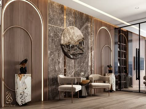 Luxury Wall Panelling Design Living Room, Luxury Wall Panelling Design, Hotel Lobby Design, Drawing Room Interior, Lobby Interior Design, Living Area Design, Living Hall, Hall Interior Design, Luxury Living Room Design