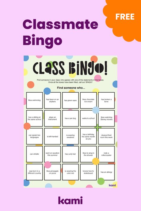 English Rhymes, Bingo Sheets, All About Me Activities, Bingo Template, Rules For Kids, About Me Activities, Classroom Expectations, Walk To School, Build Relationships