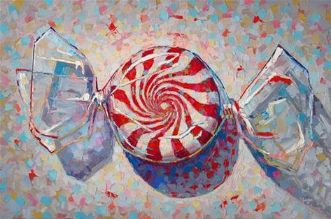 Bad Painting, Candy Drawing, Candy Art, Food Painting, Realistic Art, Christmas Paintings, Fine Art Gallery, Canvas Art Painting, Art Oil