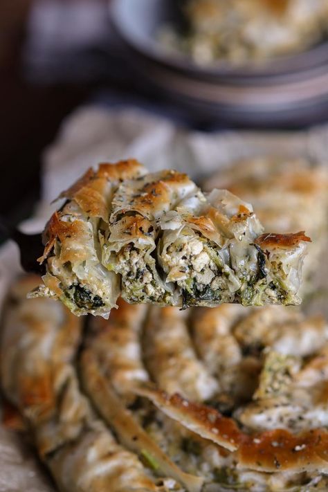 Spinach & Feta Börek | Pick Up Limes Easy Pastries, Tofu And Spinach, Burek Recipe, Borek Recipe, Easy Pastry Recipes, Vegan Feta, Tasty Pastry, Vegan Feta Cheese, Cheese Spinach