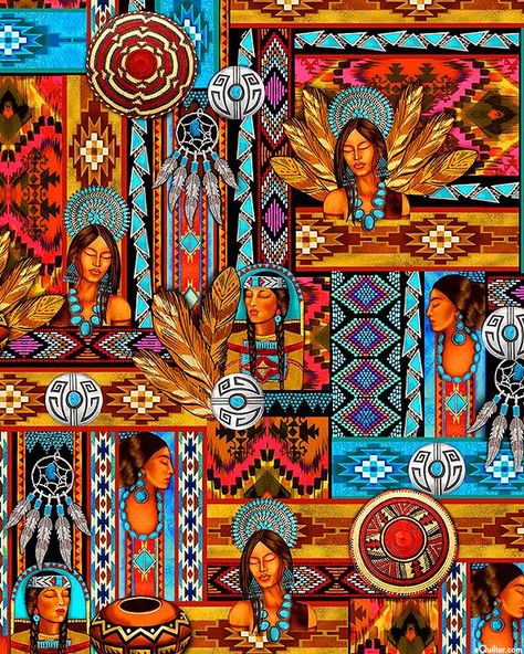 The 2nd Monday in October is Native American Day - also known as Indigenous Peoples' Day. This observance is a celebration and appreciation of the traditional art, heritage, and cultures of the many tribes across America. Celebrate this rich history with eQuilter's wide selection of Native American themed fabrics: Women Collage, Native American Quilt, Southwest Blankets, Owl Dream Catcher, Unique Gifts For Sister, American Day, Indigenous Peoples Day, Native American Pictures, American Theme