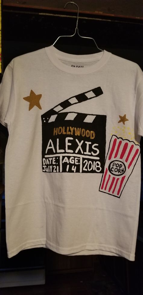 Hollywood Theme Birthday Shirt Hollywood Theme Shirts, Hollywood Shirt Ideas, Class Tshirts, Pre K Graduation, 11th Grade, Hollywood Theme, Hollywood Studio, Class Shirt, Senior Shirts