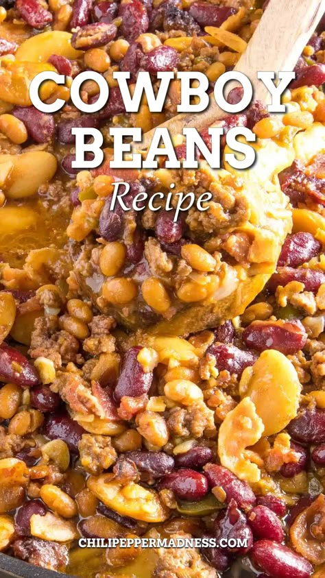 Cowboy Baked Beans Recipe, Cowboy Baked Beans, Best Baked Beans, Bbq Baked Beans, Baked Beans Recipe, Cowboy Beans, Baked Bean Recipes, Beans Recipe, Baked Beans