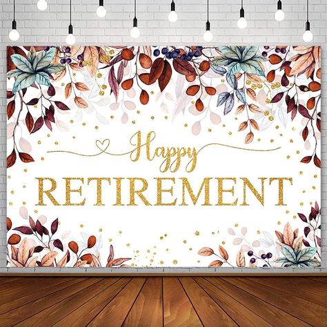 Retirement Themes, Retirement Backdrop, Happy Retirement Decorations, Baby Shower Cake Table, Retirement Decorations, Women Watercolor, Happy 50th Anniversary, Retirement Party Decorations, Leaf Photography