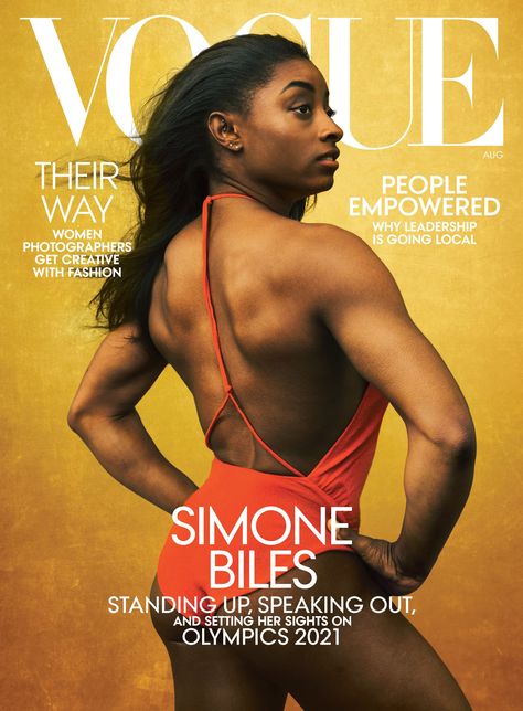 Simone Biles Talks Body Image and Mental Health in Vogue | POPSUGAR Fitness Vogue Lifestyle, Fitness Magazine Cover, Simone Biles Wallpaper, Simone Biles Gymnastics, Simone Biles Photoshoot, Black Gymnast, Gymnastics Simone Biles, 2020 Olympics, Usa Gymnastics