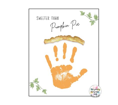 Pumpkin Pie Handprint Craft Art Printable Template / Autumn Activity / Fall Crafts / Thanksgiving Pumpkin Pie Handprint Art, Footprint Template, Sweeter Than Pumpkin Pie, Handprint Printable, Template Craft, Pies Art, Add Kids, Fall Artwork, File Template