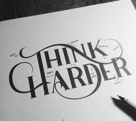 Inspiration Typographie, Hand Lettering Inspiration, Hand Drawn Lettering, Beautiful Typography, Creative Lettering, Types Of Lettering, Calligraphy Letters, Lettering Quotes, A Pen