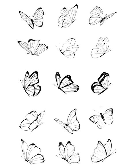 Small Tattoos Butterfly, Tattoo Papillon, Butterfly Wing Tattoo, Borboleta Tattoo, Simple Butterfly Tattoo, Butterfly Tattoo Stencil, Tattoos Butterfly, Small Girly Tattoos, Small Butterfly Tattoo