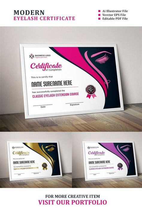 Eyelash Extension Certificate Template Eyelash Certificate, Eyelash Template, Volunteer Certificate, Eyelash Extension Course, Extension Eyelash, Layout Graphic Design, Go Logo, Joker Hd Wallpaper, Certificate Design Template