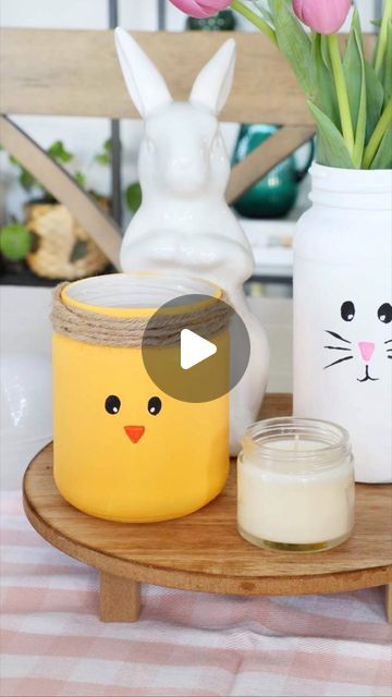 Michelle Beaton on Instagram: "Let’s make this Easter bunny a friend! Who doesn’t love an Easter chick?! This is a simple and easy craft to add to your Spring decor. Even the kids can help make it. Grab a jar some chalk paint and some acrylic paint and get to crafting. 

#seasonaldecor #easterdecor #eastercrafts #kidscraft #diyhomedecor #diyeaster #diycrafts" Patriotic Candles, Easter Chick, Bunny Crafts, Kids' Crafts, Easter Chicks, Easy Craft, Easter Diy, Spring Crafts, Easter Crafts