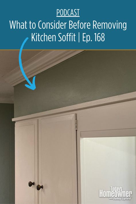 How To Remove Soffit Above Cabinets, How To Update Kitchen Soffits, Reface Kitchen Cabinets Before And After, Trim On Soffit Above Cabinets, Kitchen Soffit Removal Before And After, Cabinets With Soffit Above, Removing Bulkhead In Kitchen, Kitchen Remodel With Soffits, Kitchen Soffit Removal