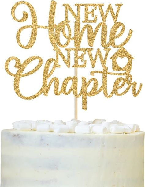 Amazon.com: New Home New Chapter Cake Topper, for Our First Home, Welcome to Our Home, We Said Yes to the Address Party, House Warming Party Decorations Supplies Gift Gold Glitter : Grocery & Gourmet Food Apartment Warming Party, Housewarming Cakes, Housewarming Cake, We Said Yes, Housewarming Party Decorations, House Warming Party, Our First Home, Laser Ideas, Welcome To Our Home