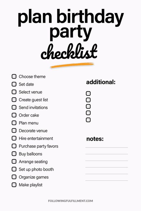 Change Address Checklist, Prom Planning Checklist, Plan Birthday Party, Engagement Party Checklist, Sleepover Checklist, 21st Birthday Party Decor, Birthday Party Planning Checklist, Remodeling Checklist, Step Challenge