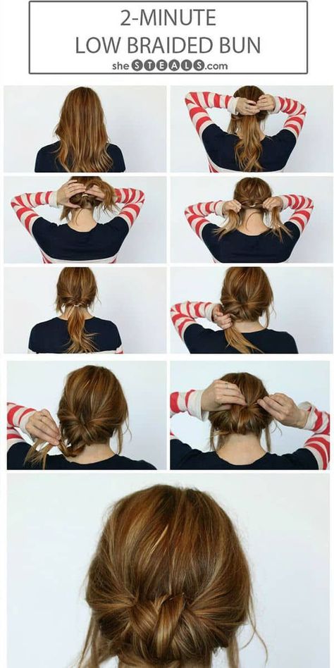 Beat The Heat With These Easy Updos - COWGIRL Magazine Summer Hair Buns, Low Bun Hairstyles, No Heat Hairstyles, Hair Bun Tutorial, Easy Hairstyles For Medium Hair, Simple Hair, Braided Bun, Short Hair Styles Easy, Easy Hairstyles For Long Hair