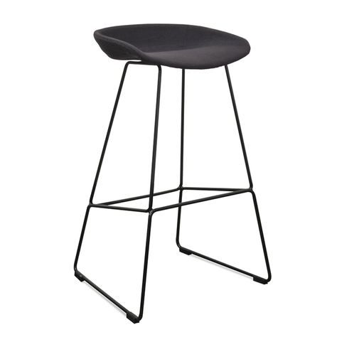 ALLEN 75CM BAR STOOL - BLACK SEAT WITH BLACK METAL FRAME Hay Bar, Design Online Shop, Feature Chair, Hay Design, Black Steel Frame, Versatile Furniture, Bar Stool Chairs, High Stool, Mesa Exterior