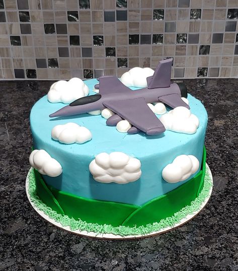 Jet Cake, Fighter Jet Cake, Airplane Birthday Cakes, Airplane Cake, 10 Birthday Cake, Airplane Party, 9th Birthday Parties, Piece Of Cakes, 10th Birthday