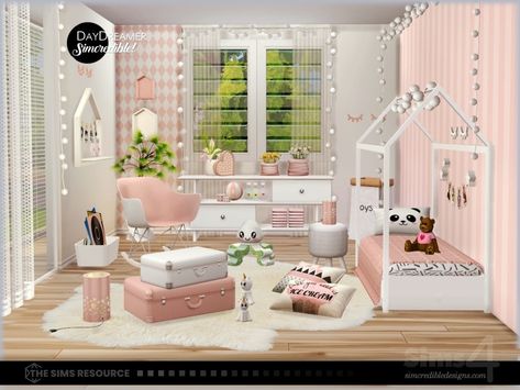 The Sims Resource - Daydreamer Toddler Diy Wooden Furniture, Wooden Furniture Ideas, Lotes The Sims 4, Sims Baby, Toddler Bedroom Girl, Sims 4 Bedroom, Sims 4 House Plans, Dream Kids, Sims 4 Children