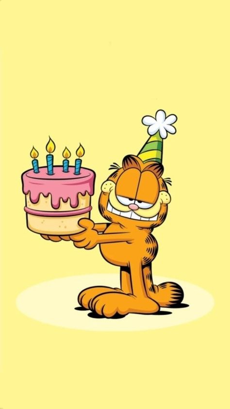 Yellow Cartoon Characters Aesthetic, Garfield Canvas Painting, Garfield Birthday Cake Ideas, Garfield Party Decorations, Garfield Party Ideas, Garfield And Snoopy, Garfield Birthday Party, Birthday Garfield, Garfield Drawing